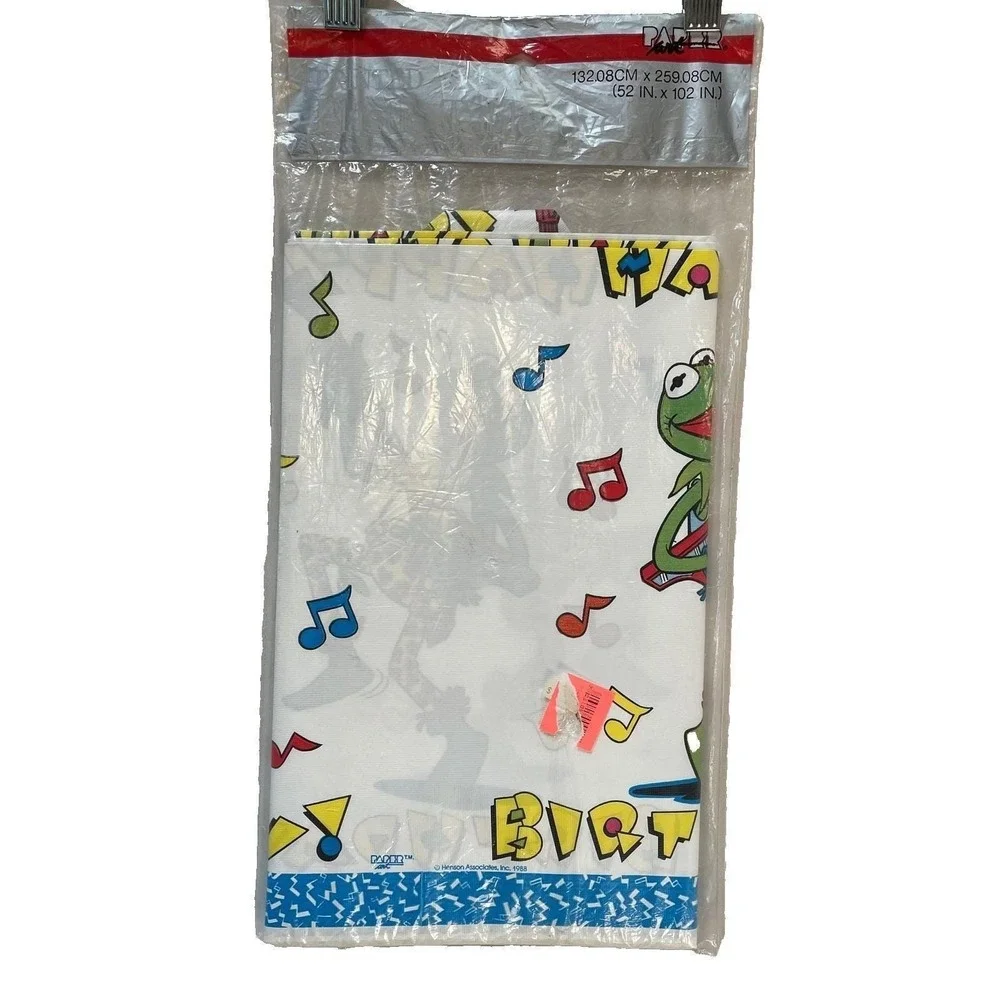 Vintage 1988 Kermit the Frog Sealed‎ Birthday Plastic Tablecloth